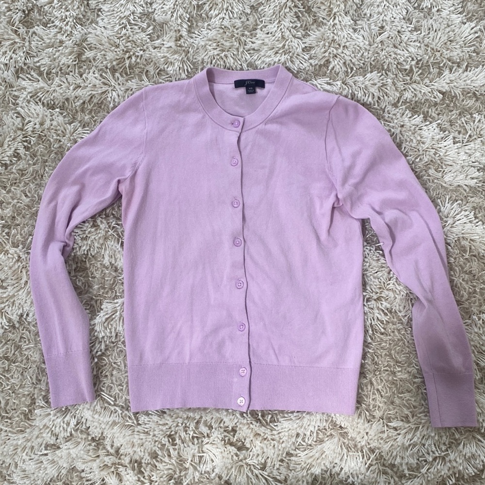 J. Crew Button-up Cardigan, Lavender, size XS.